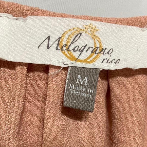 Melograno Medium Long Sleeve Neck Tie Rico Ruffle Boho Blouse - Picture 4 of 7